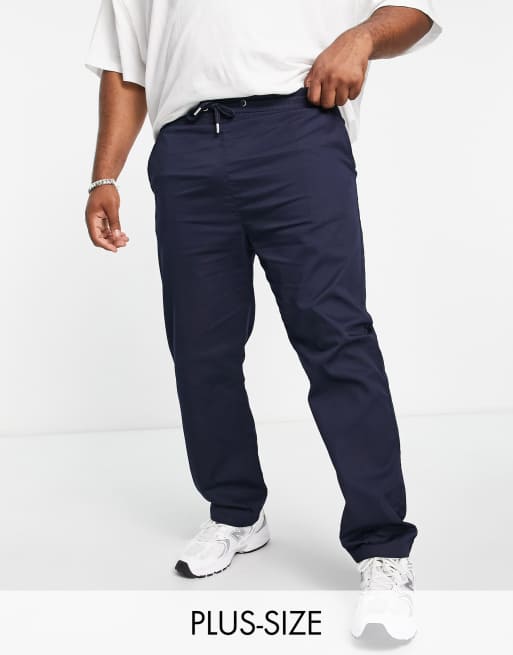 Le Breve Plus - Chino con vita elasticizzata blu navy