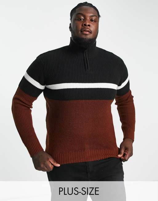 Color block sweater plus size sale