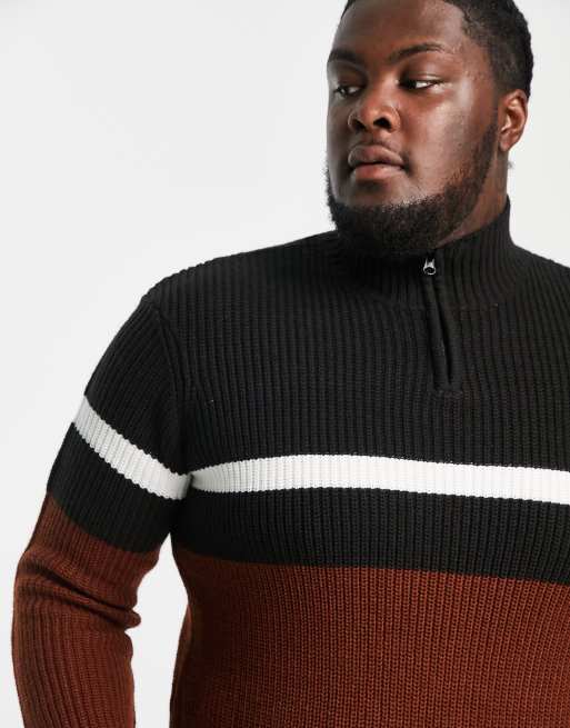 Black color block clearance sweater