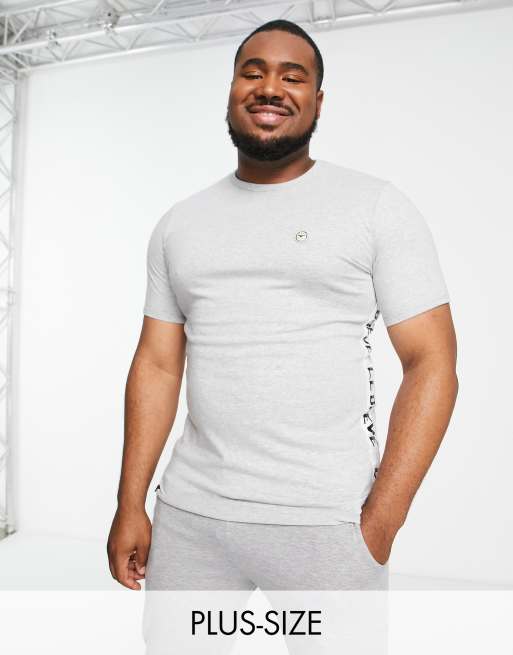 Le Breve Plus - Felix - Lounge t-shirt in grijs, deel van co-ord set