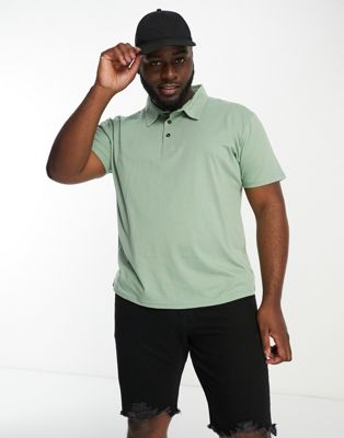 Le Breve Plus muscle fit polo in pale green - ASOS Price Checker