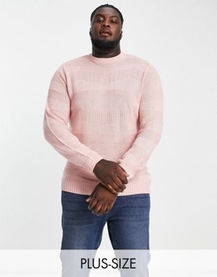 Le Breve Plus wave knit jumper in pale pink - ASOS Price Checker
