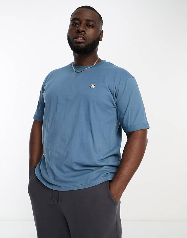 Le Breve - plus roll sleeve t-shirt in blue stone