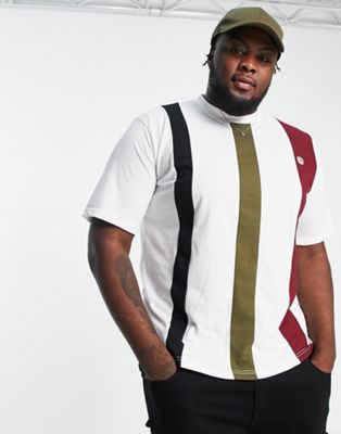 Le Breve Plus stripe t-shirt in white & burgundy