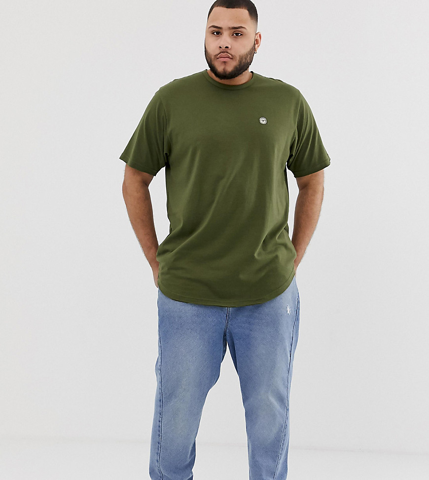 Le Breve Plus - T-shirt lunga con bordi grezzi-Verde