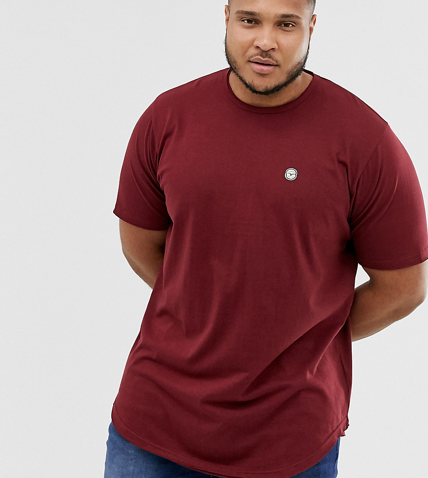 Le Breve Plus - T-shirt lunga con bordi grezzi-Rosso