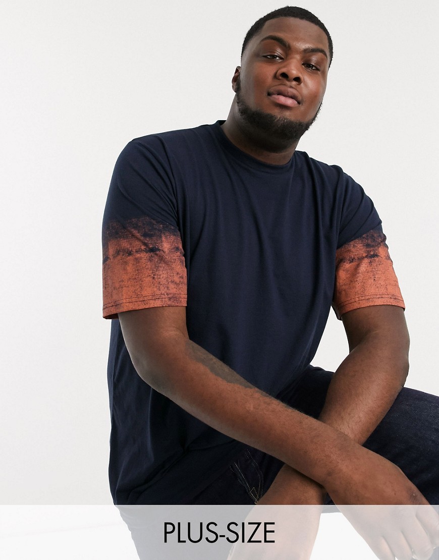 Le Breve Plus - T-shirt oversize con maniche fluo dip-dye-Navy