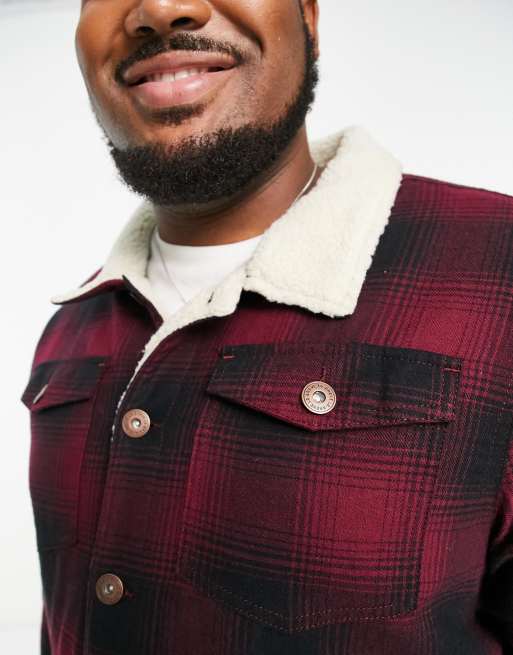Veste a carreaux bordeaux hotsell