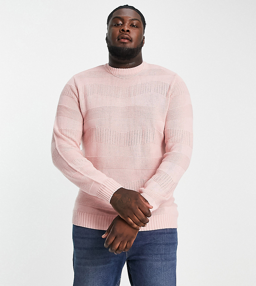 Le Breve Plus wave knit jumper in pale pink