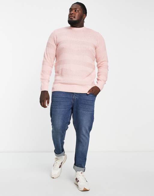 Le Breve Plus wave knit jumper in pale pink ASOS