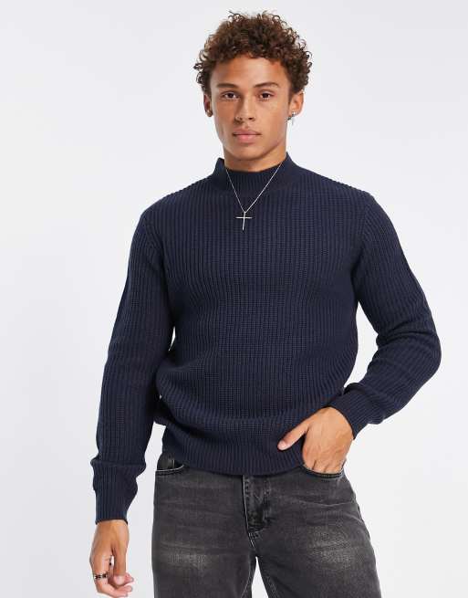 Navy 2024 ribbed turtleneck