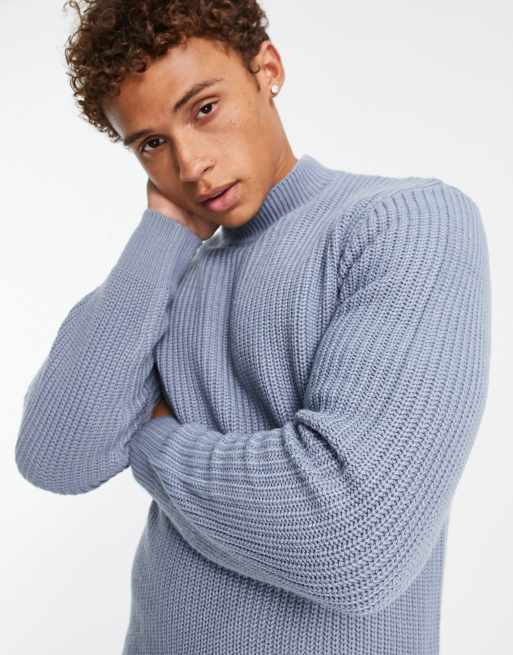 Le Breve ribbed turtleneck jumper in light blue
