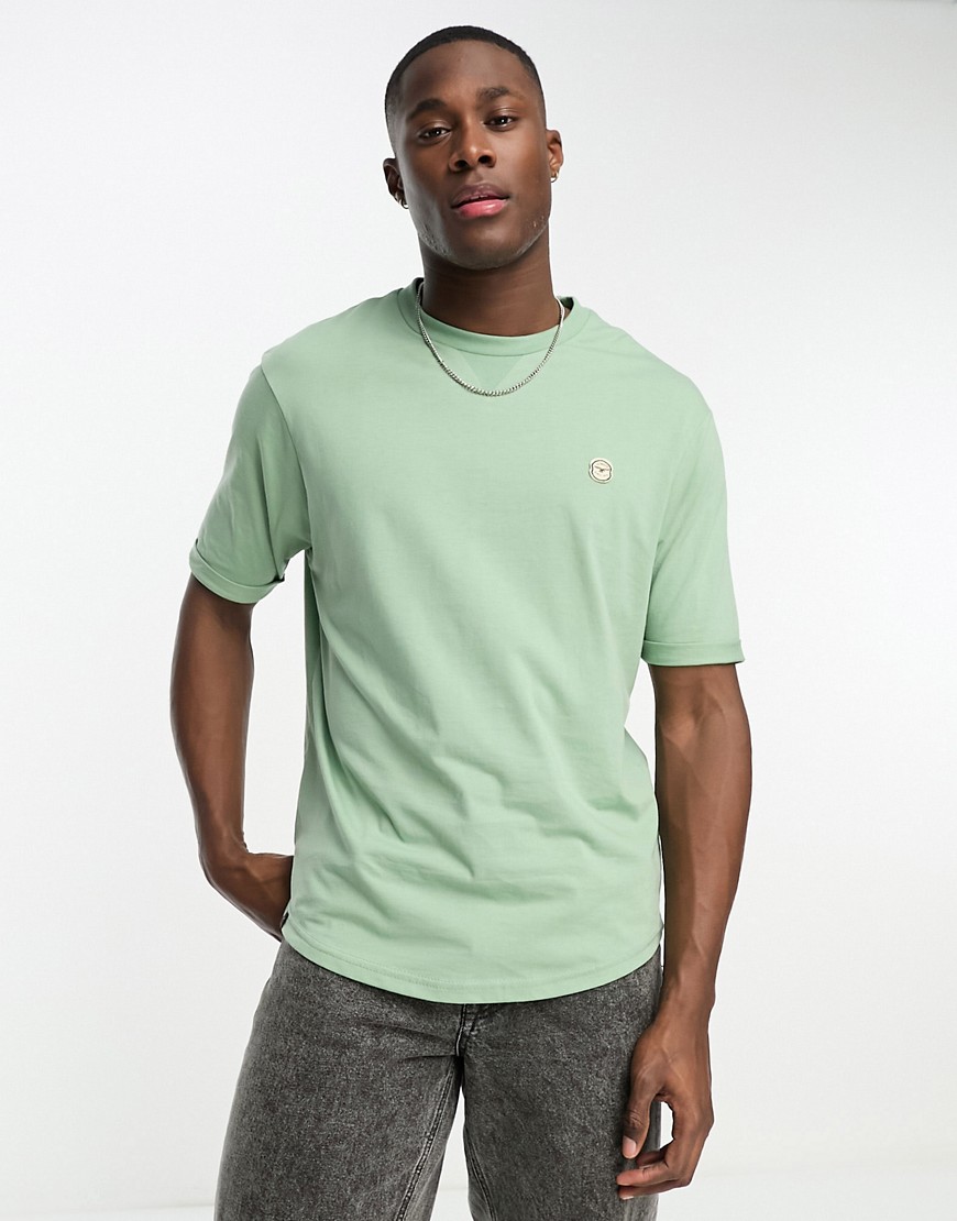 Le Breve roll sleeve t-shirt in pale green