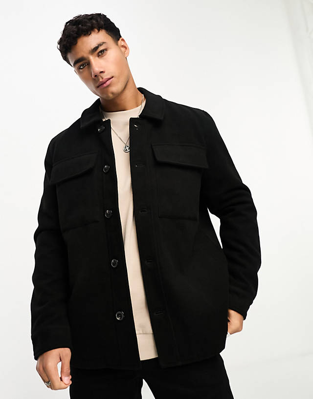 Le Breve - short collar jacket in black