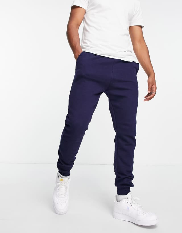 Le Breve slim fit sweatpants in navy