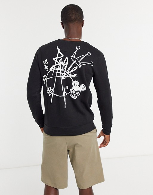Le Breve slogan back print sweatshirt in black