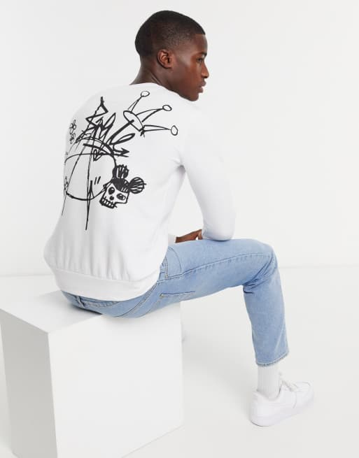 white slogan sweatshirt