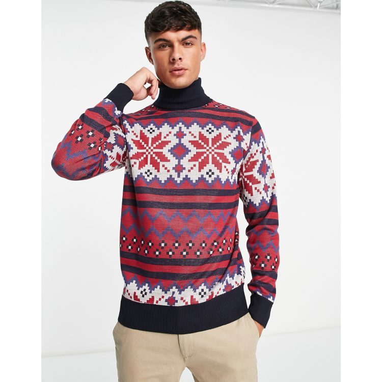 Roll neck outlet christmas jumper mens