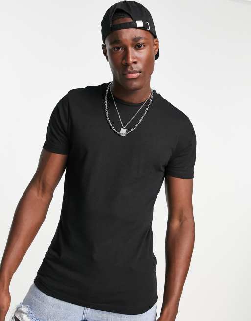 Le Breve - Sort T-shirt i muscle fit