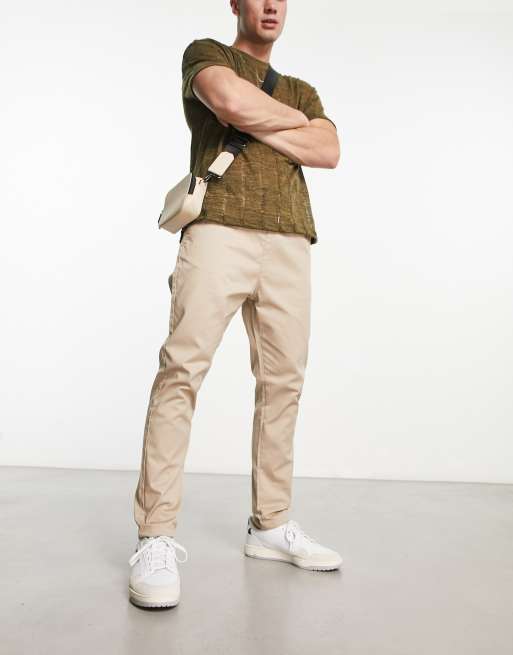 Le Breve – Stenfärgade chinos med elastisk midja
