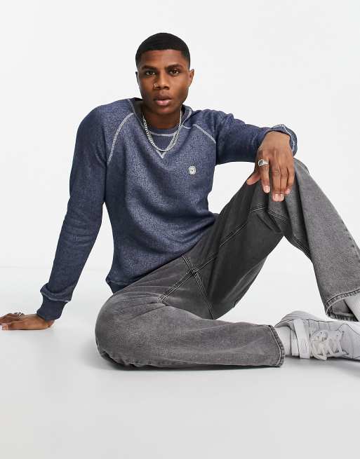 Le Breve - Sweatshirt in gemêleerd marineblauw, deel van co-ord set