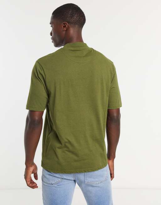 Le Breve - T-shirt lunga con collo alto kaki, 2 di 4