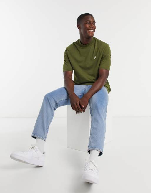 Le Breve - T-shirt lunga con collo alto kaki, 4 di 4