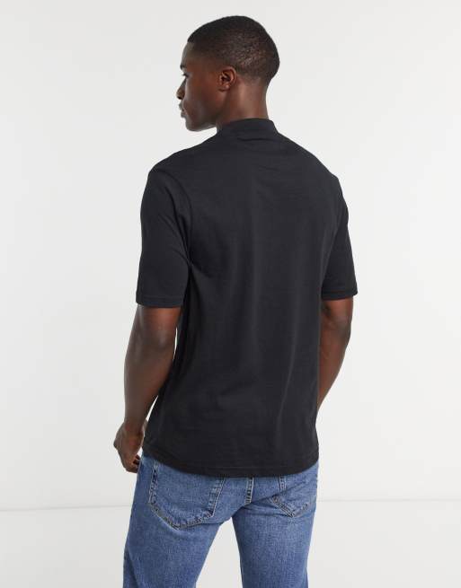 Le Breve - T-shirt lunga con collo alto nera, 2 di 4