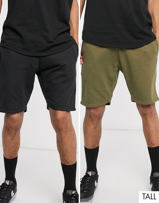 Le Breve Tall 2 pack sweat shorts