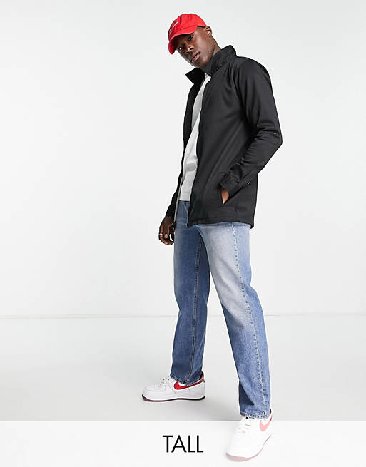 Le Breve Tall - Camicia giacca nera con zip
