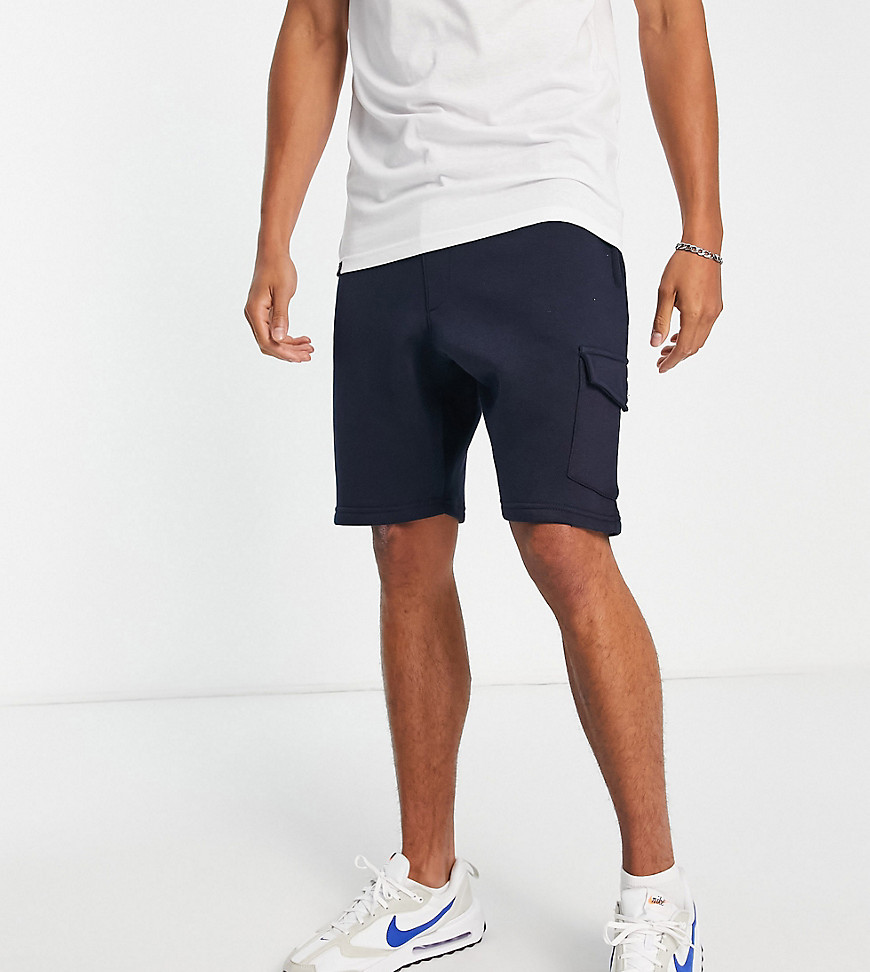 Le Breve Tall cargo pocket jersey shorts in navy