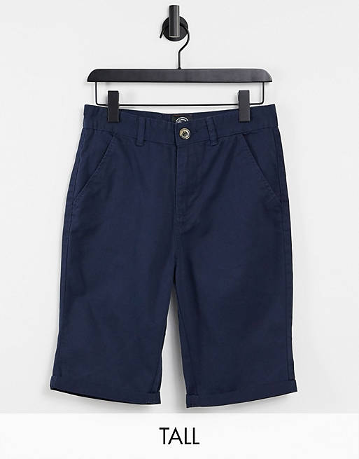 Le Breve Tall chino short in navy