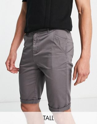 Le Breve Tall chino shorts in charcoal