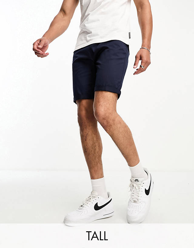 Le Breve - tall chino shorts in navy