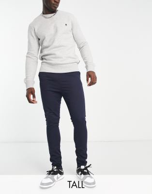 Le Breve Tall elasticated waist chinos in navy