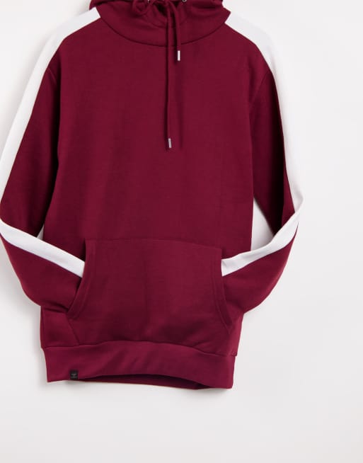 Maroon and white outlet hoodie