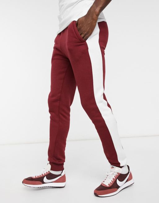 Joggers with hot sale white stripe