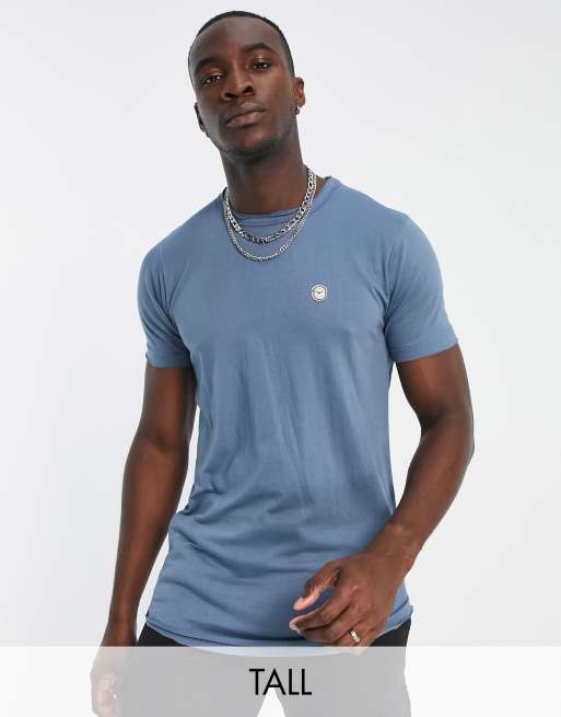 Le Breve Tall longline curved hem t-shirt in dark grey