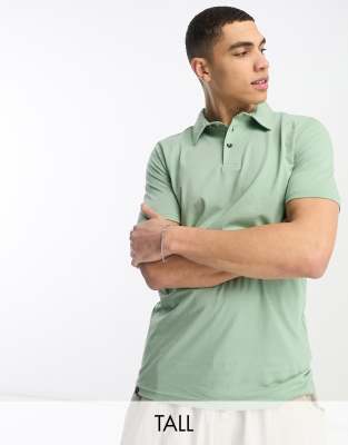 Le Breve Tall muscle fit polo in pale green - ASOS Price Checker