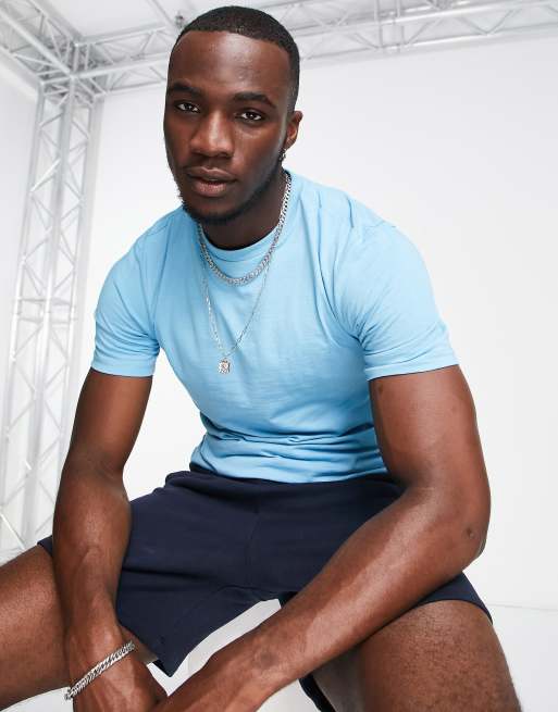 Le Breve Tall muscle fit t-shirt in pale blue