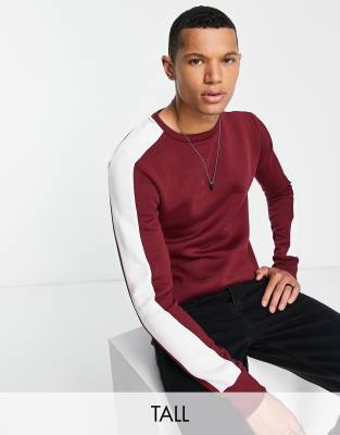 Le Breve Le Breve Tall panel sweatshirt in burgundy-Red