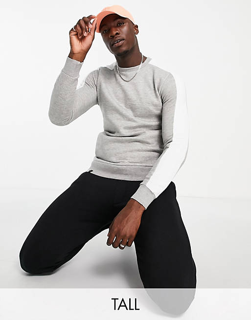 Le Breve Tall panel sweatshirt in light grey