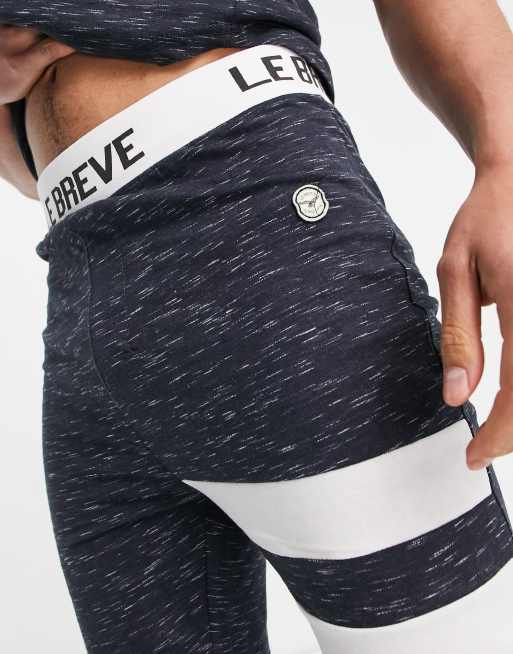 Le Breve Tall - Short décontracté d'ensemble avec bandes - Bleu marine et blanc, 3 de 4