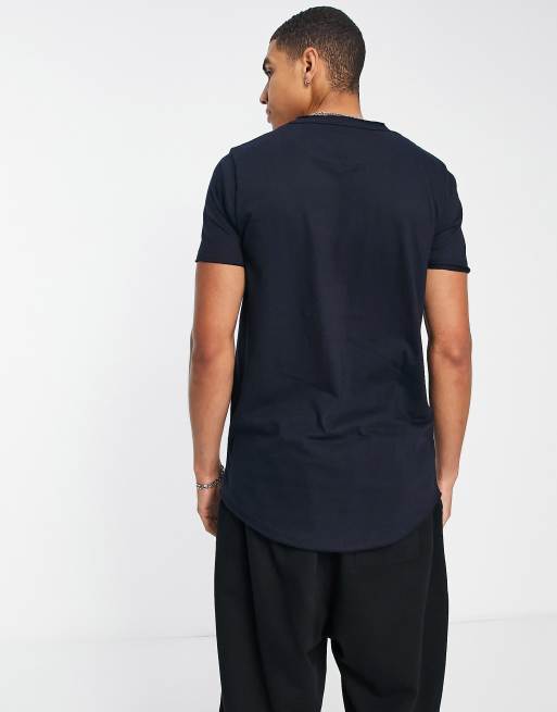 Le Breve Tall - T-shirt long à ourlet arrondi - Bleu marine, 3 de 4