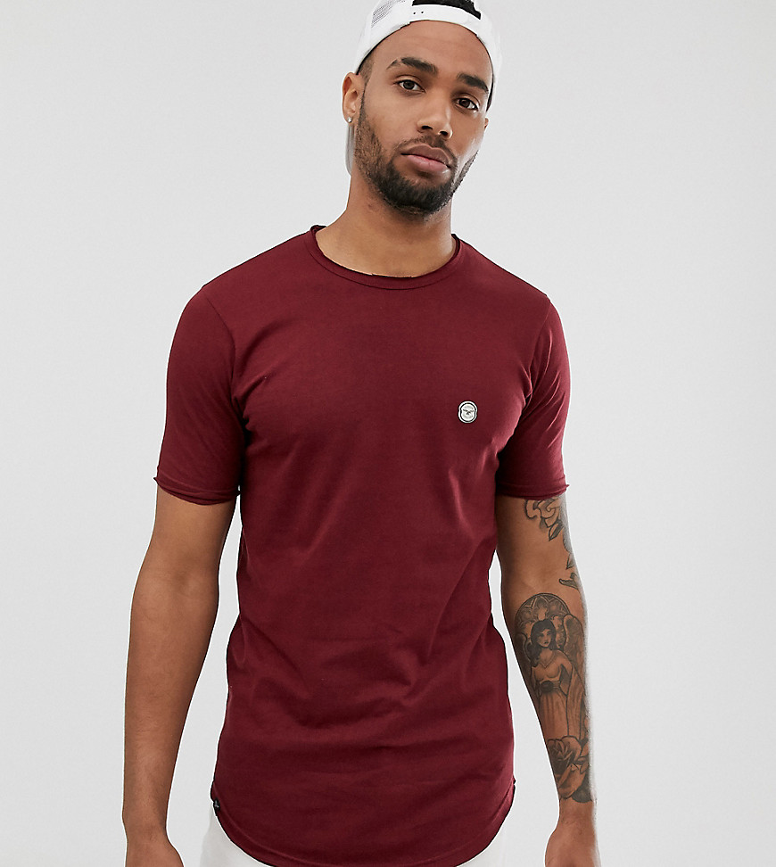 Le Breve Tall - T-shirt lunga con bordi grezzi-Rosso