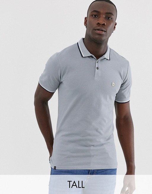 Le Breve Tall tipped slim fit polo shirt