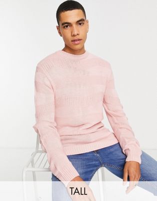 Le Breve Tall wave knit jumper in pale pink