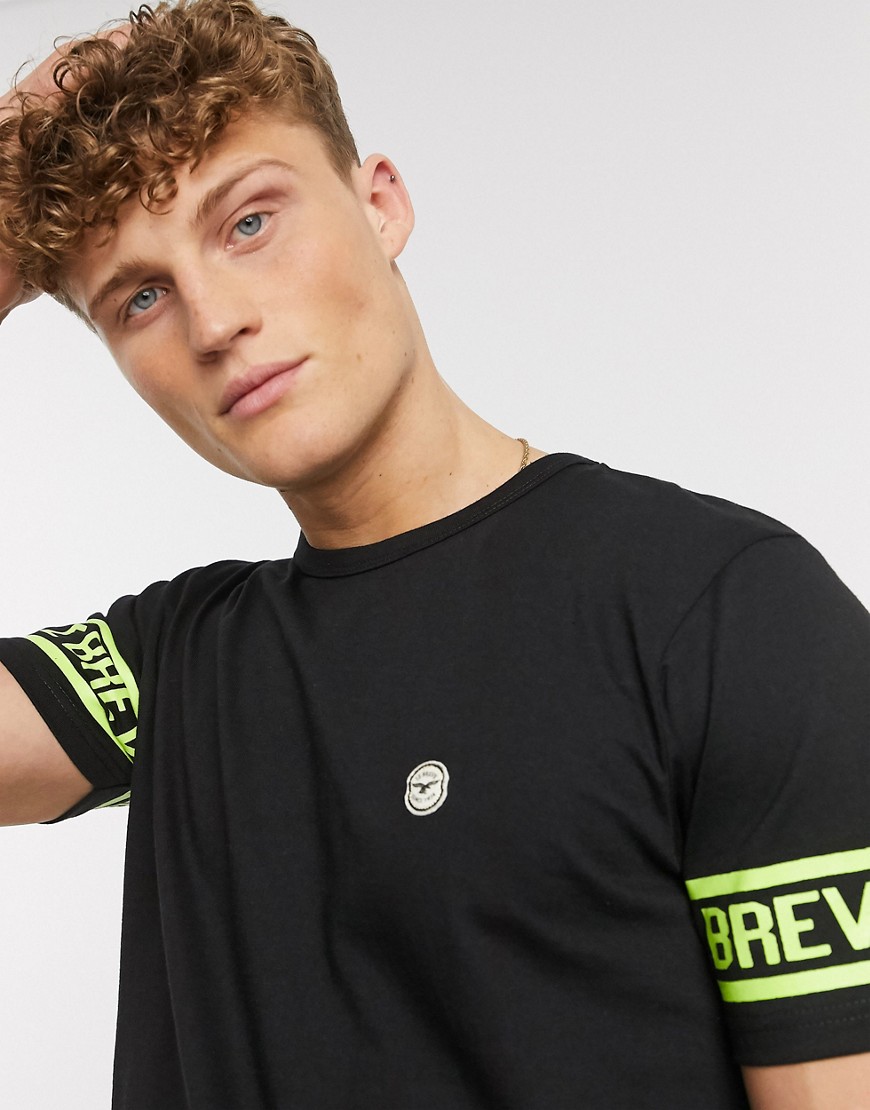 Le Breve Two-piece lounge t-shirts with neon-Black