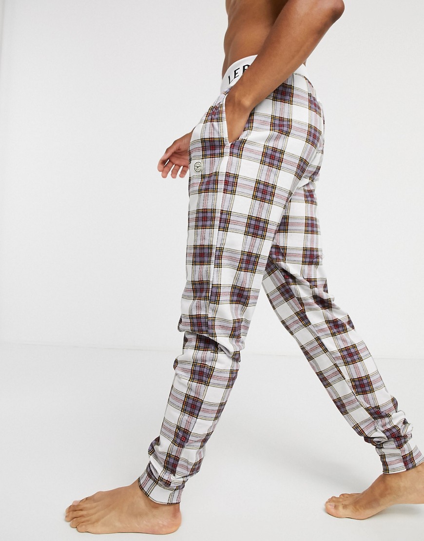 Le Breve Two-piece summer checked lounge sweatpants-White