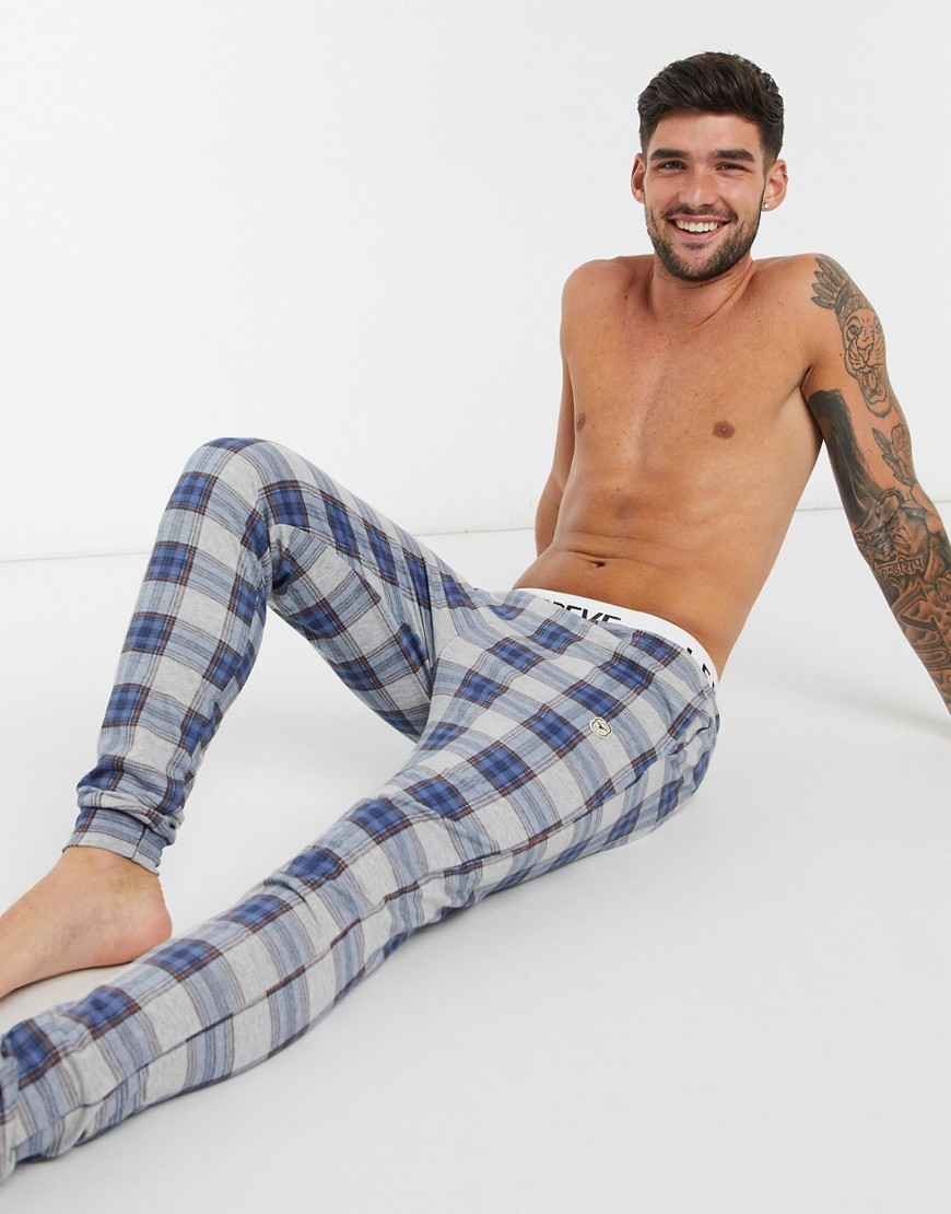Le Breve Two-piece summer checked lounge sweatpants-Gray